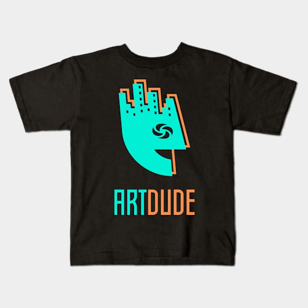 YourArtDude Logo In Green And Orange Kids T-Shirt by yourartdude